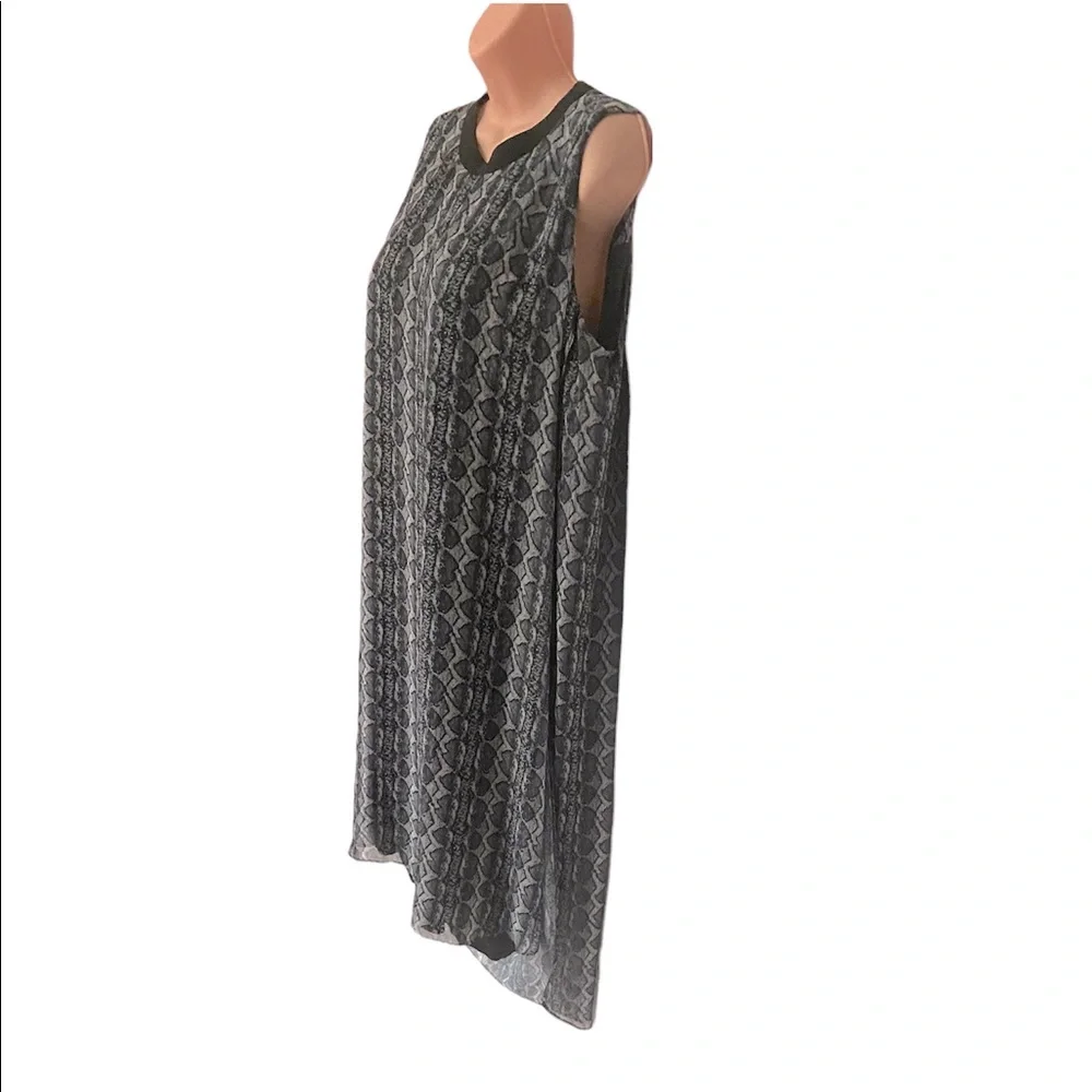 Rachel Roy Chiffon Shift Snake Print Boho Summer High Low Tunic Dress  size 1X - Picture 6 of 13